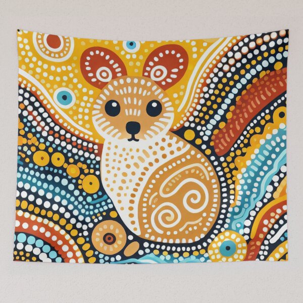 Item preview, Vibrant Animal Artwork - suprised Quokka designed and sold by FOLK ART FUSION.