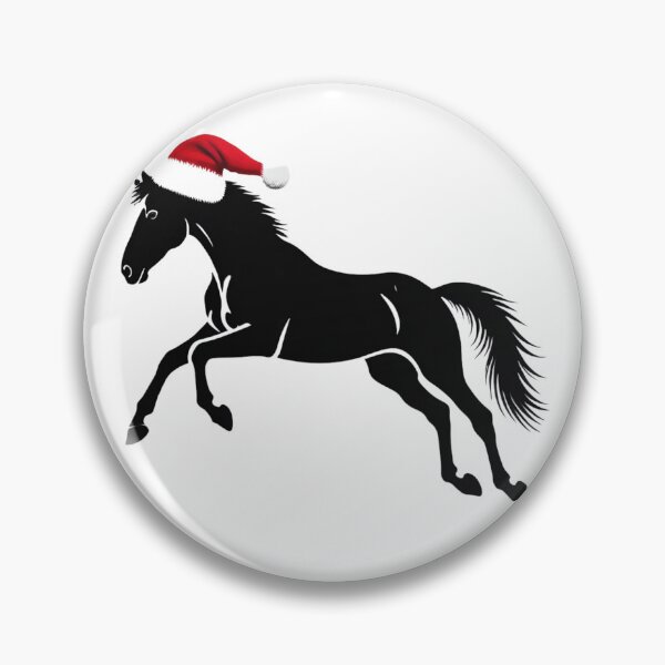 Item preview, Jumping Running Christmas Horse In Santa Hat designed and sold by The Art of Kkatarynka.