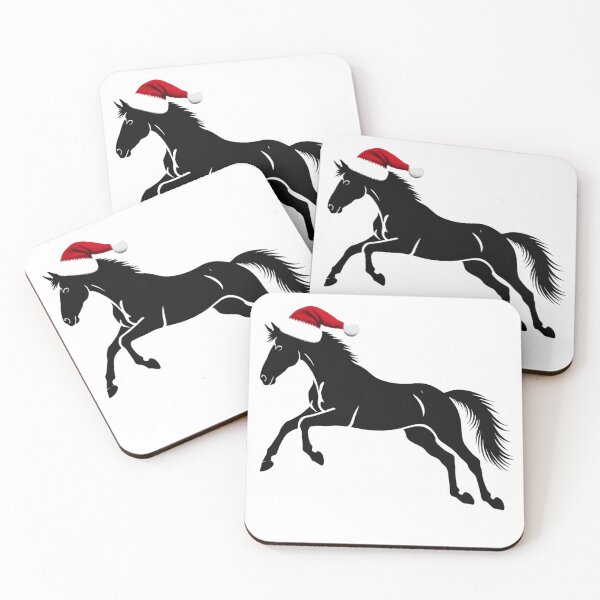 Item preview, Jumping Running Christmas Horse In Santa Hat designed and sold by The Art of Kkatarynka.