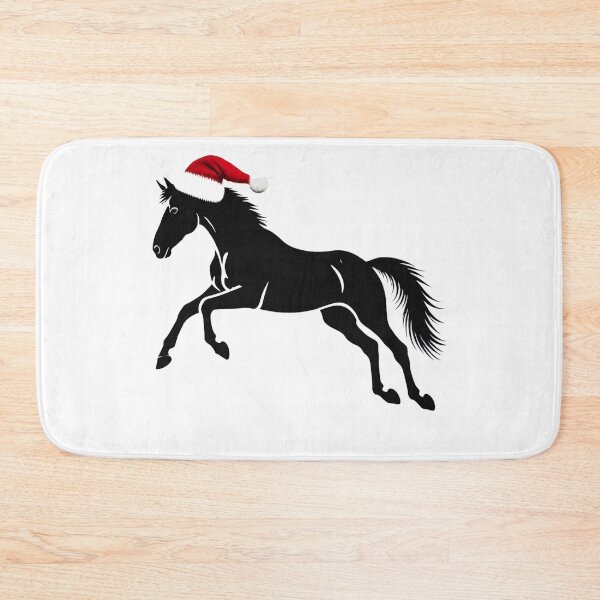 Item preview, Jumping Running Christmas Horse In Santa Hat designed and sold by The Art of Kkatarynka.