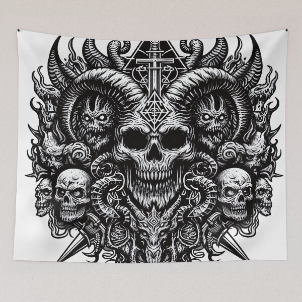 Item preview, devil, demon skull with horns, devil symbol designed and sold by Salimgor Hangaround Music.