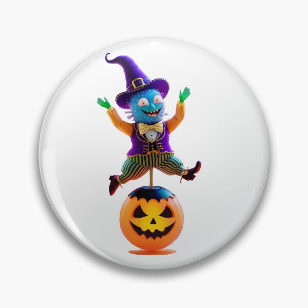 Item preview, Haunted Carnival Performer Microbe Balancing on Jack-o-Lantern – Fun Halloween Art designed and sold by AdoraSticks.