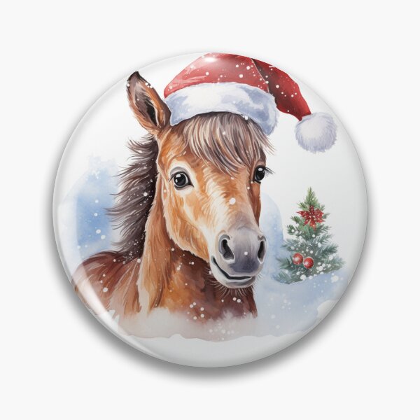 Item preview, Christmas Horse In Santa Clause Hat designed and sold by The Art of Kkatarynka.