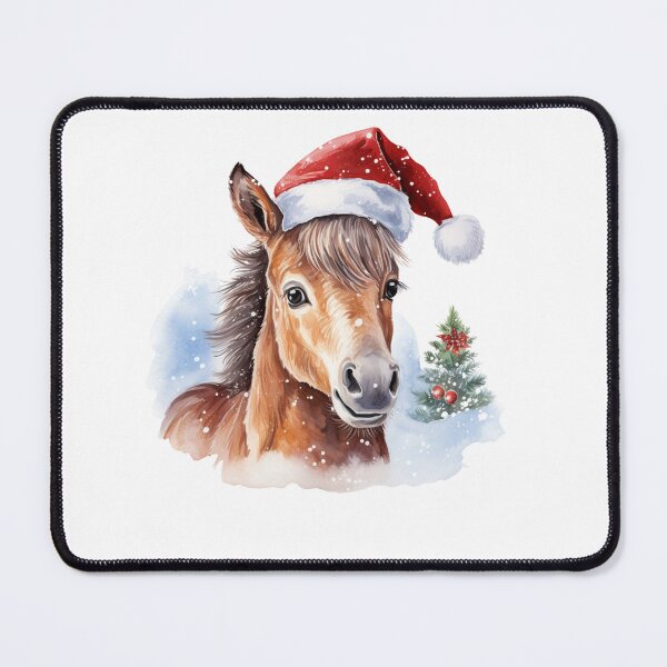 Item preview, Christmas Horse In Santa Clause Hat designed and sold by The Art of Kkatarynka.