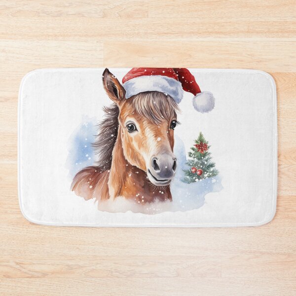 Item preview, Christmas Horse In Santa Clause Hat designed and sold by The Art of Kkatarynka.