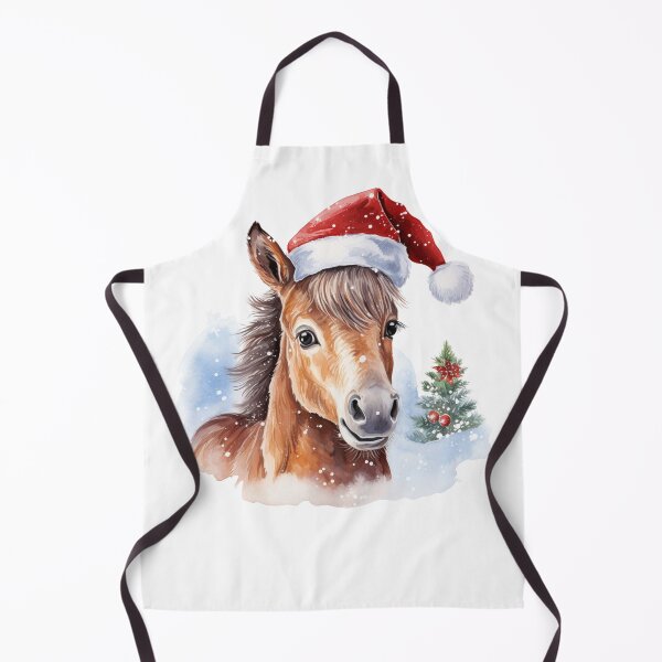 Item preview, Christmas Horse In Santa Clause Hat designed and sold by The Art of Kkatarynka.