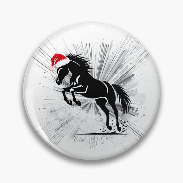 Item preview, Jumping Running Christmas Horse In Santa Hat designed and sold by The Art of Kkatarynka.