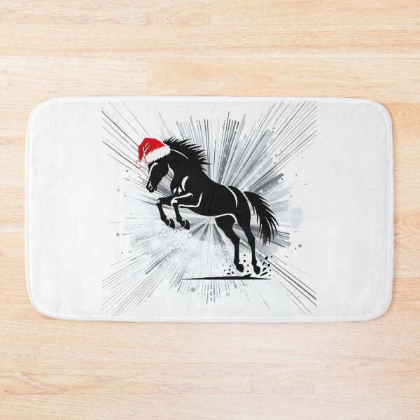 Item preview, Jumping Running Christmas Horse In Santa Hat designed and sold by The Art of Kkatarynka.