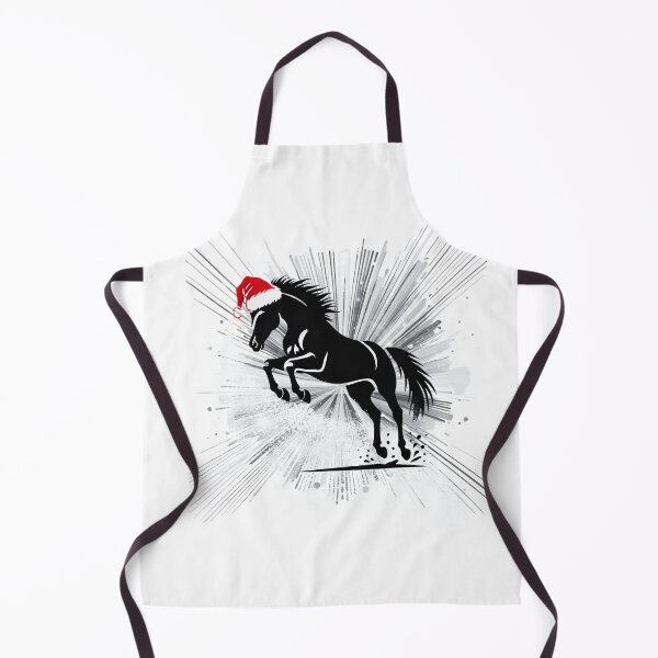 Item preview, Jumping Running Christmas Horse In Santa Hat designed and sold by The Art of Kkatarynka.