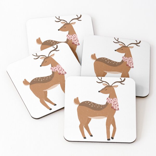 Item preview, Christmas deer wearing a scarf designed and sold by Sabrina Coloma.