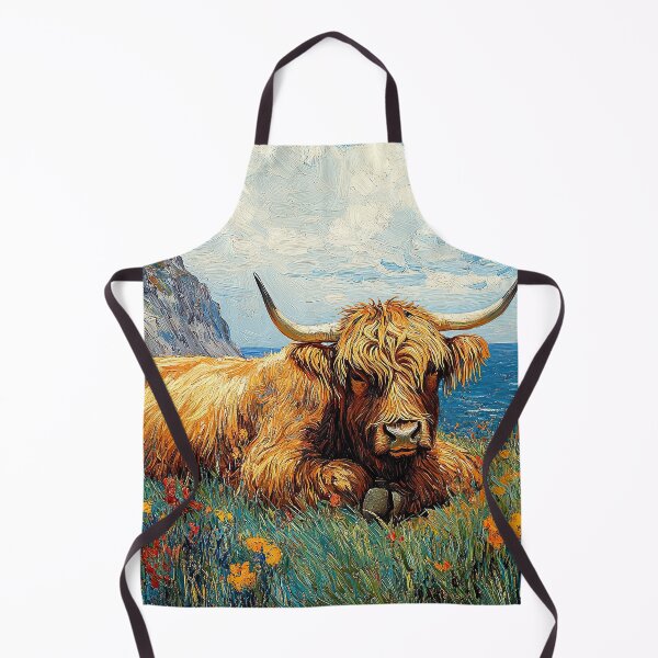 Item preview, Highland Cow inspired by Van Gogh Scottish Cattle Scottish Highlander designed and sold by ArtHouseNiklas.