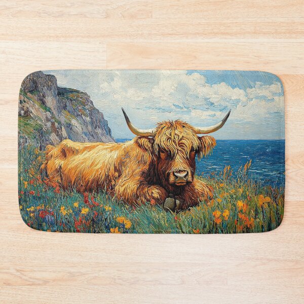Item preview, Highland Cow inspired by Van Gogh Scottish Cattle Scottish Highlander designed and sold by ArtHouseNiklas.