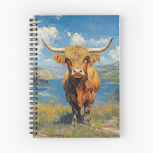 Item preview, Highland Cow inspired by Van Gogh Cow Scottish Cattle Scottish Highlander designed and sold by ArtHouseNiklas.