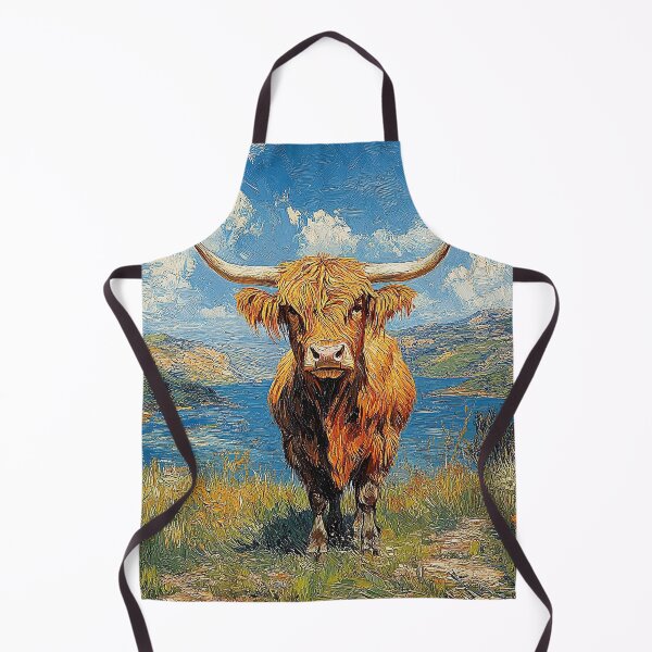 Item preview, Highland Cow inspired by Van Gogh Cow Scottish Cattle Scottish Highlander designed and sold by ArtHouseNiklas.