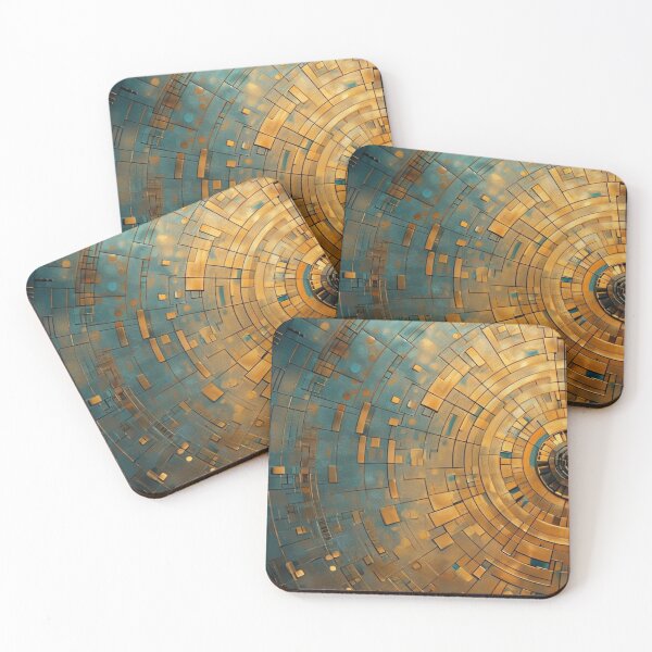 Item preview, golden complex geometric abstract painting designed and sold by Last-Oops.