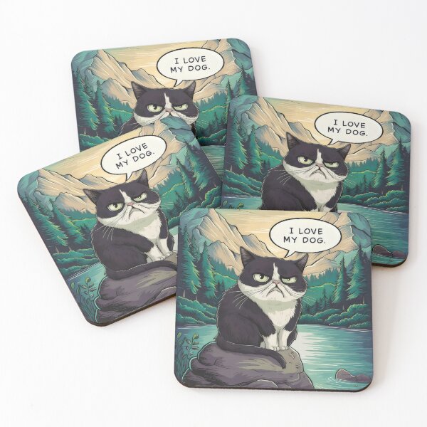 Item preview, Cat by the river. designed and sold by MyHappyArtShop.