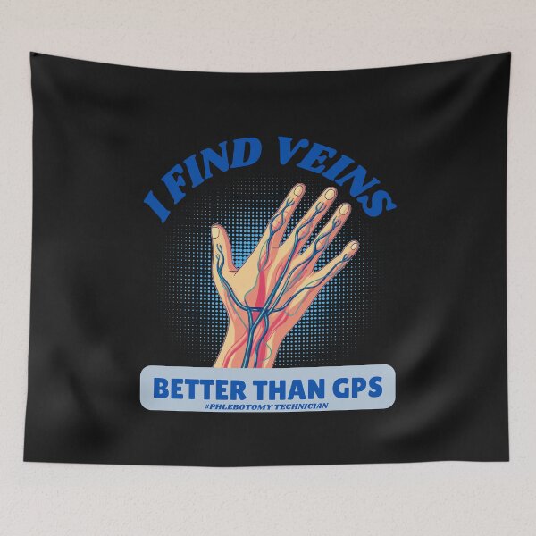 Item preview, I Find Veins Better Than GPS: Funny Phlebotomy Technician Illustration designed and sold by elynne9.