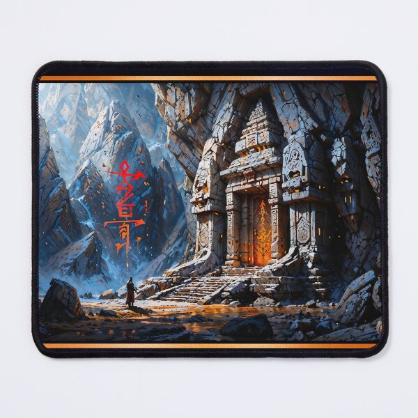 Item preview, A Mysterious Ancient Temple Hidden In A Snow-Capped Mountain Landscape Breathtaking AI Concept Art by Xzendor7 designed and sold by Xzendor7 Digital Art Creations.