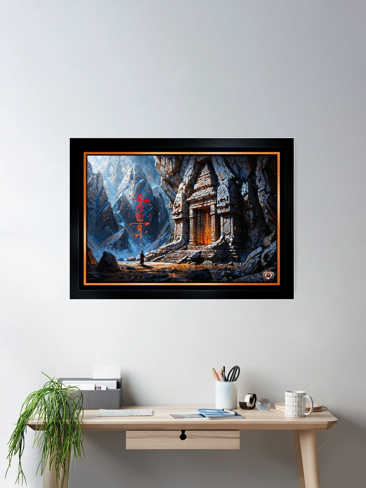 A Mysterious Ancient Temple Hidden In A Snow-Capped Mountain Landscape AI Concept Art by Xzendor7 | An Astounding Architectural Wonder 2 A Mysterious Ancient Temple Hidden In A Snow-Capped Mountain Landscape Breathtaking AI Concept Art by Xzendor7 Wall Decor Poster Art Print