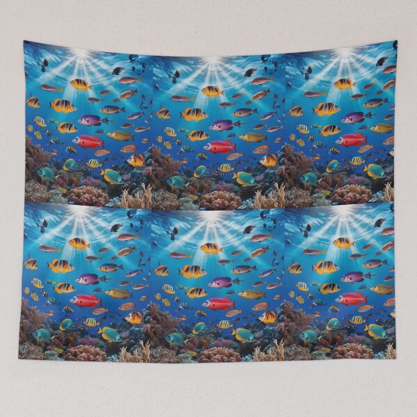 Item preview, Colorful fish in the deep sea with beautiful coral reefs designed and sold by Boooart.