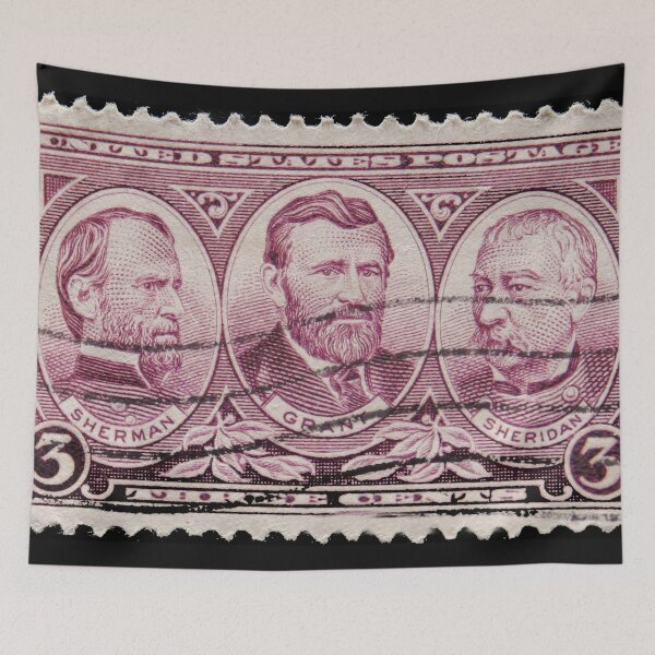 Item preview, Old postage stamp with Grant, Sherman and Sheridan designed and sold by Photopat.