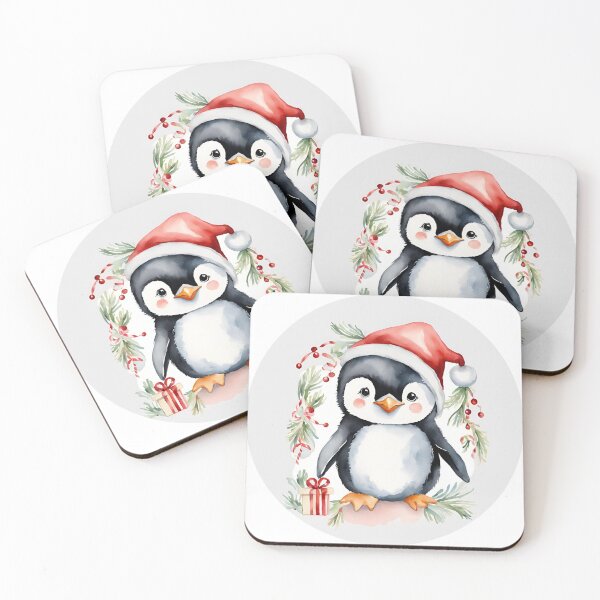 Item preview, Christmas Penguin Watercolor, Santa's little helper designed and sold by KolorellaS.