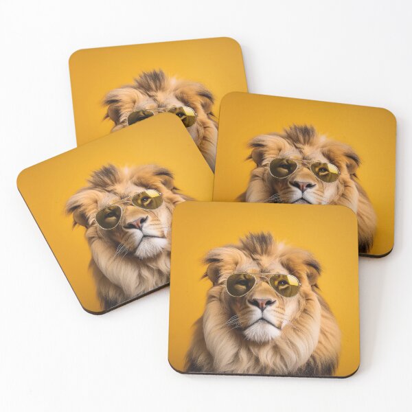 Item preview, Majestic Lion with Aviator Sunglasses – Cool and Quirky Animal Art designed and sold by Terradesignsbyk.