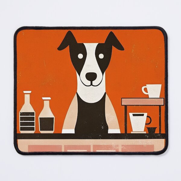 Item preview, Dog staff at coffee cafe designed and sold by AhArtMe.