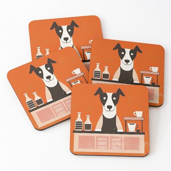 Item preview, Dog staff at coffee cafe designed and sold by AhArtMe.