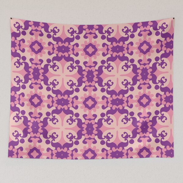 Item preview, Intricate Floral Patterned Wallpaper in Vibrant Pink and Purple Hues designed and sold by Salahuddin190.
