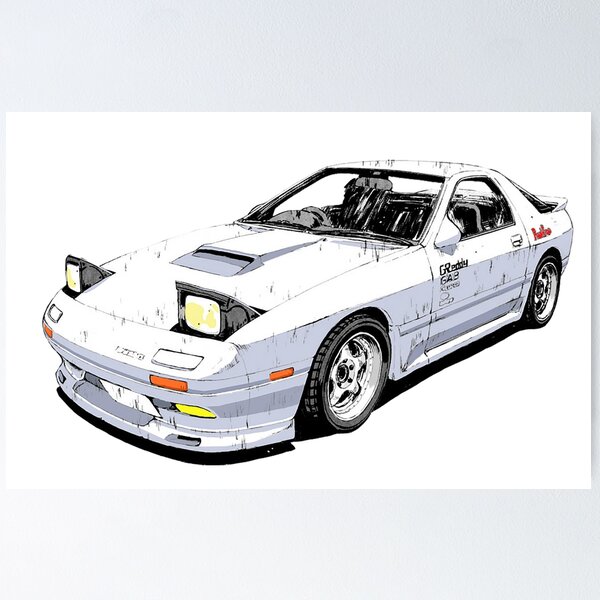 Initial D car anime Cars' Poster, picture, metal print, paint by riot speed