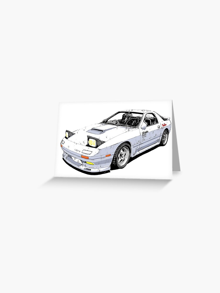 White Comet Rx7 Fc3s Initial D Greeting Card By Scenicdriver87 Redbubble