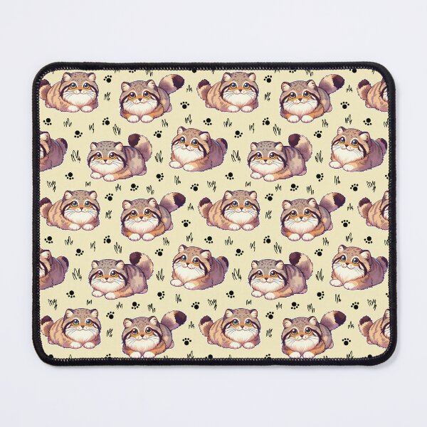 Vista previa del artículo con la obra «Patrón de lindos y esponjosos gatos Pallas n.° 4», diseñado y vendido por Marichkaart.