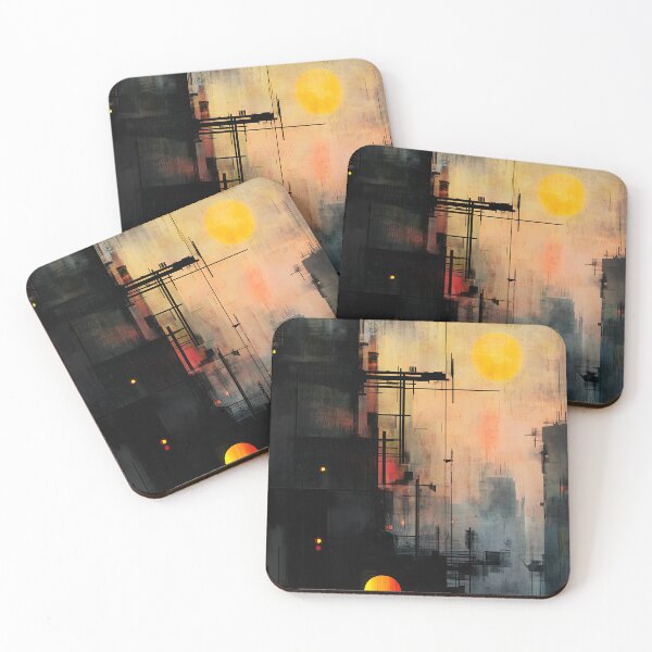 Item preview, Cyberpunk Cityscape – Urban Sunset and Glowing Lights designed and sold by Soul-Sparks.