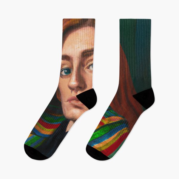 Item preview, "Portrait of a Redhead in Vibrant Striped Jacket" designed and sold by Rectoryprint.