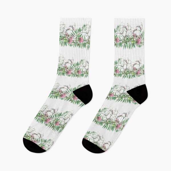 Item preview, Clover flowers and leaves. Mouse peas wildflowers seamless border. Watercolor painted illustration designed and sold by BartolArt.
