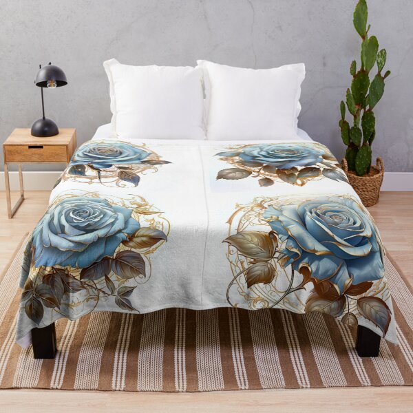Item preview, Baby Blue and Gold Roses designed and sold by SHOESLI.