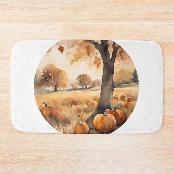 Item preview, Fall Pumpkins Path, fall vibes, spirit week, vintage cute halloween, watercolor pattern designed and sold by KolorellaS.