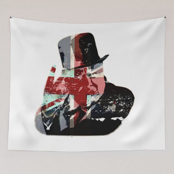 Item preview, Vintage UK Flag With Churchill Silhouette designed and sold by WallArt01.