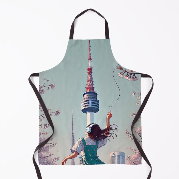 Item preview, Girl in front of N Seoul Tower designed and sold by unrealartwork.