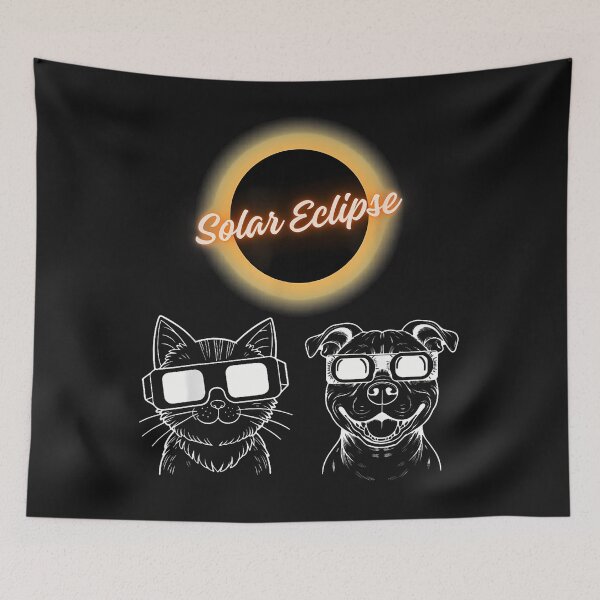 Item preview, Astronomy Lovers Funny Dog And Cat Lovers Total Solar Eclip T-Shirt designed and sold by bonnetiasg.