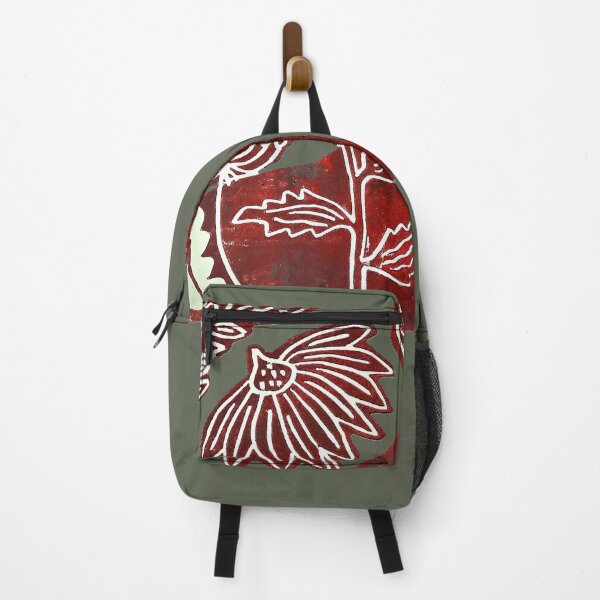 Item preview, Linograbado floral rojo designed and sold by ElsieVirgo91.