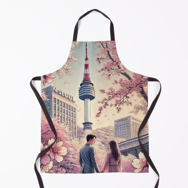 Item preview, Couple N Seoul Tower Cherry Blossom designed and sold by unrealartwork.