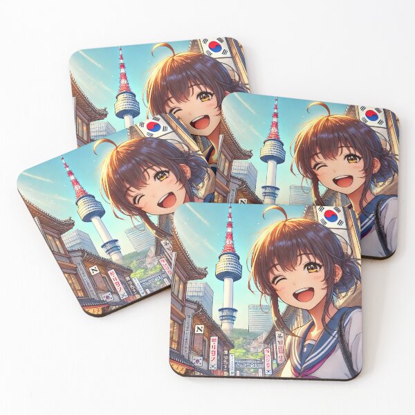 Item preview, Anime Girl N Seoul Tower designed and sold by unrealartwork.