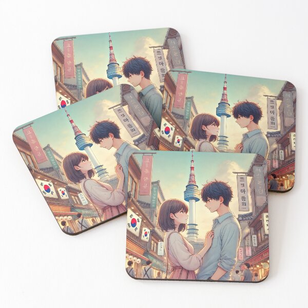Item preview, Anime Couple N Seoul Tower designed and sold by unrealartwork.