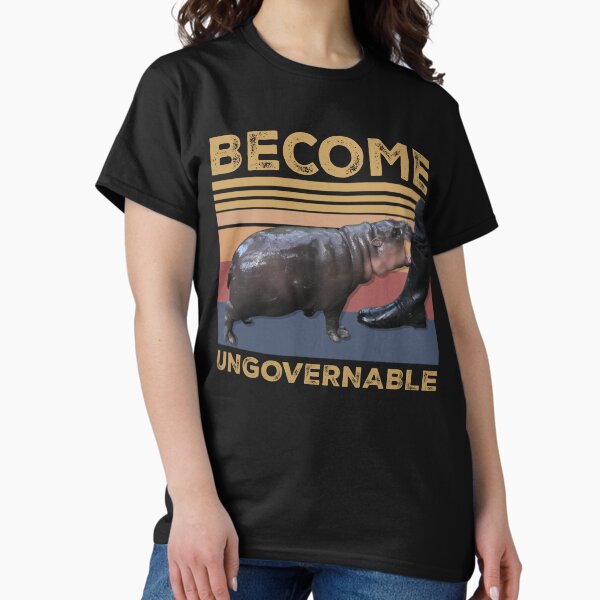 Vista previa del artículo con la obra «Vuélvete ingobernable Moo Deng Lindo bebé hipopótamo Hipopótamo divertido», diseñado y vendido por comfortesas.