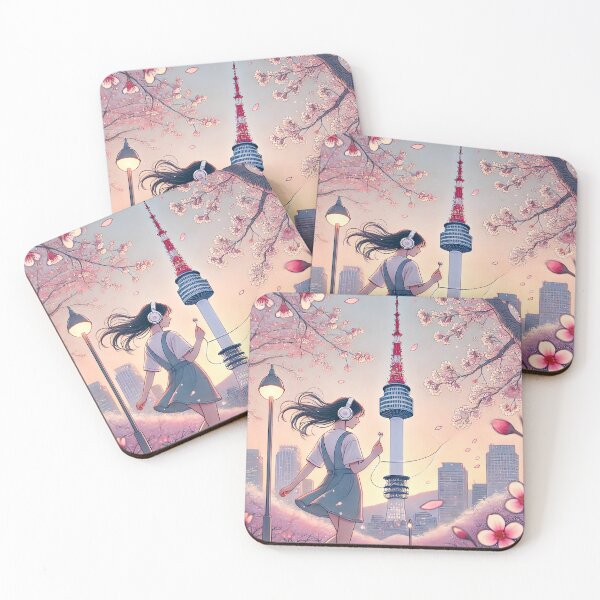 Item preview, Girl and Seoul Tower designed and sold by unrealartwork.