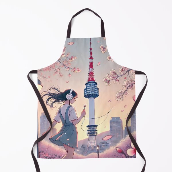 Item preview, Girl and Seoul Tower designed and sold by unrealartwork.