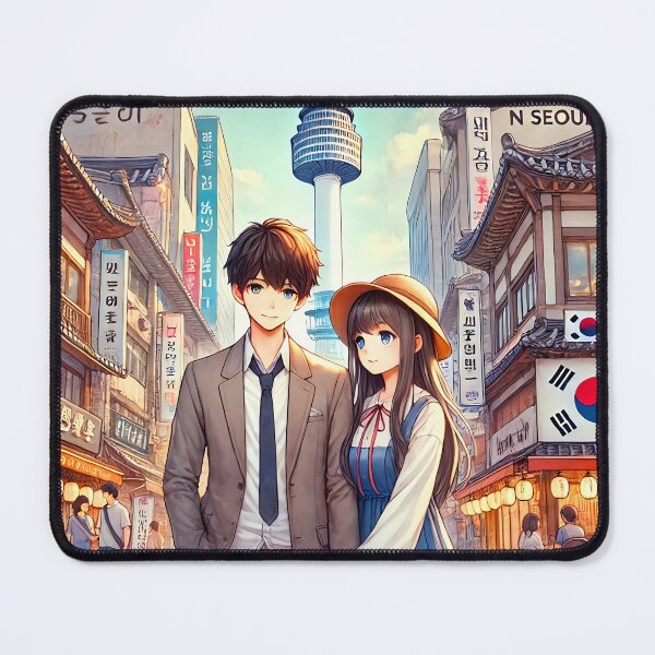 Item preview, Anime Couple Seoul Tower designed and sold by unrealartwork.