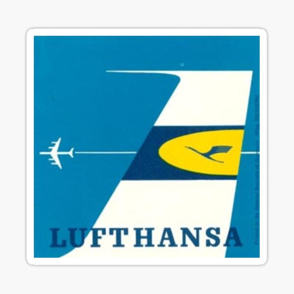 Item preview, Retro Vintage Lufthansa Label designed and sold by FutureTraveller.
